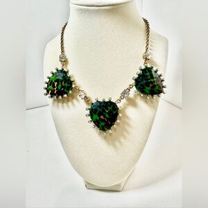 BETSEY JOHNSON | CHEETAH PRINT HEART SAFARI NECKLACE